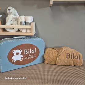 Kraamcadeau koffertje met naam