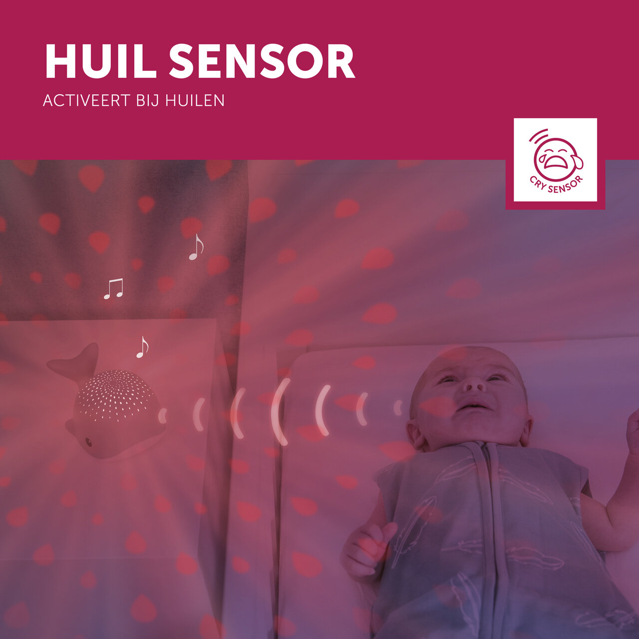 Baby Zazu lichtprojector Wally met muziek huil sensor