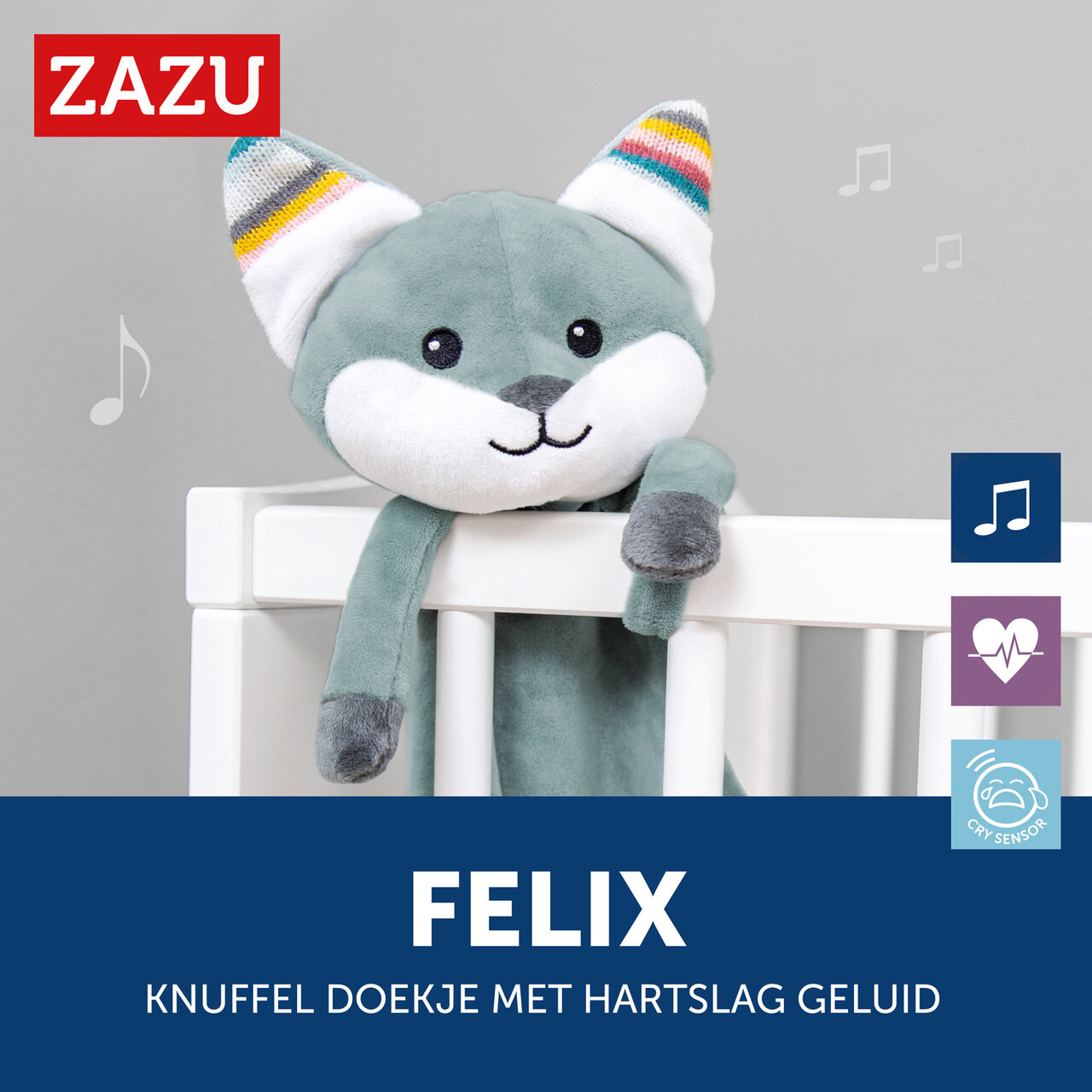 Knuffeldoekje Zazu Heartbeat Vos Felix met naam
