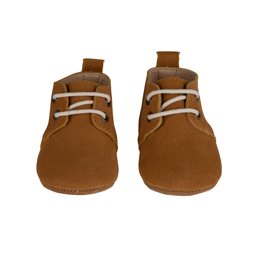 Babyslofjes Baby Dutch Veterschoentjes Cognac 3-6 maand