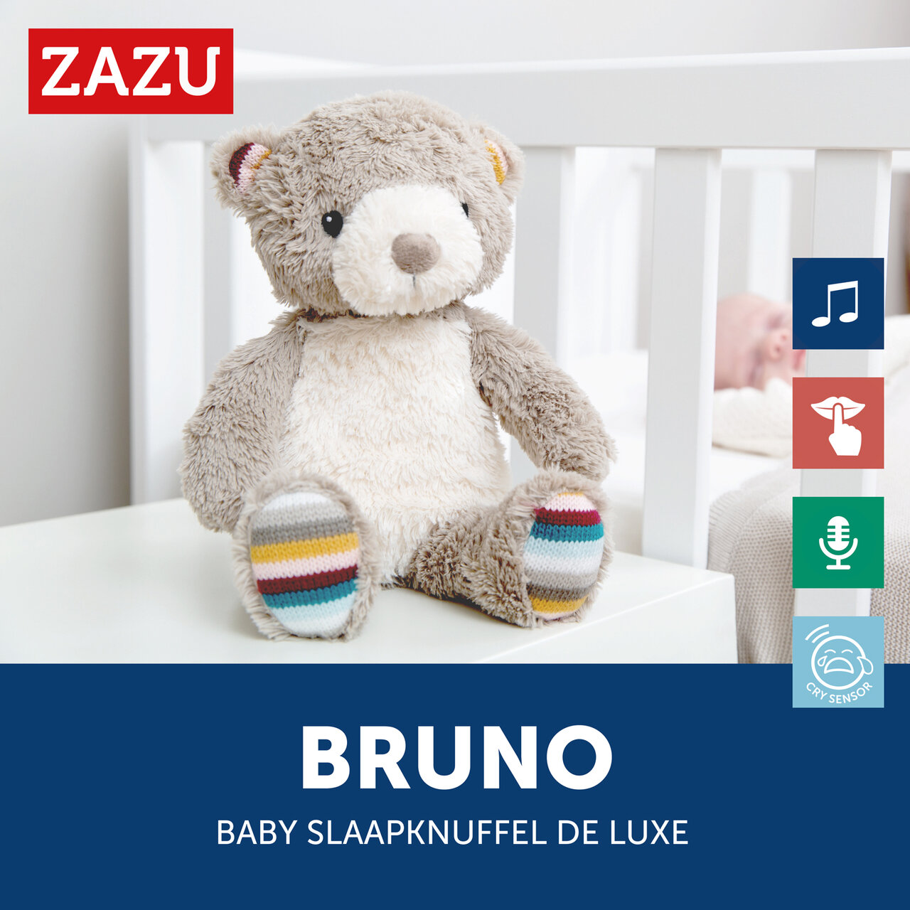 Slaapknuffel Bruno met lampje Zazu