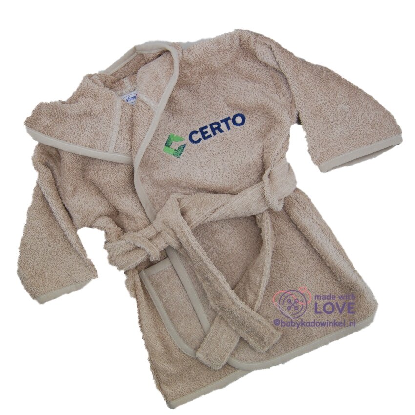 Voorbeeld badjasje logo Certo
