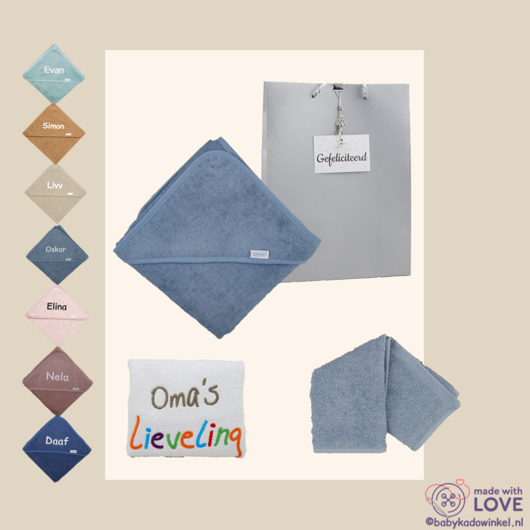 Slab Oma babycadeau met badcape