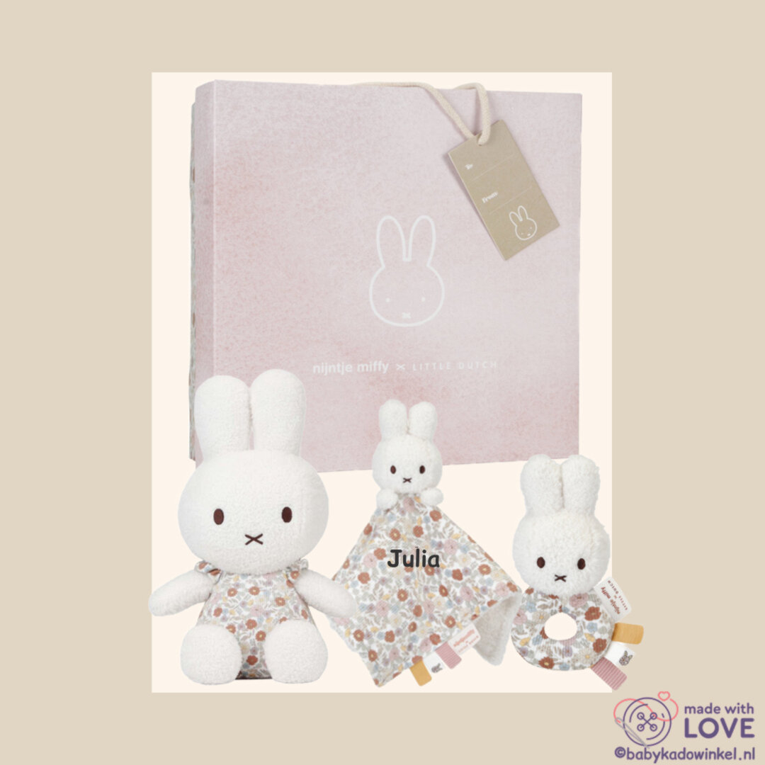 Nijntje Cadeauset Vintage Flowers Kraamcadeau met naam