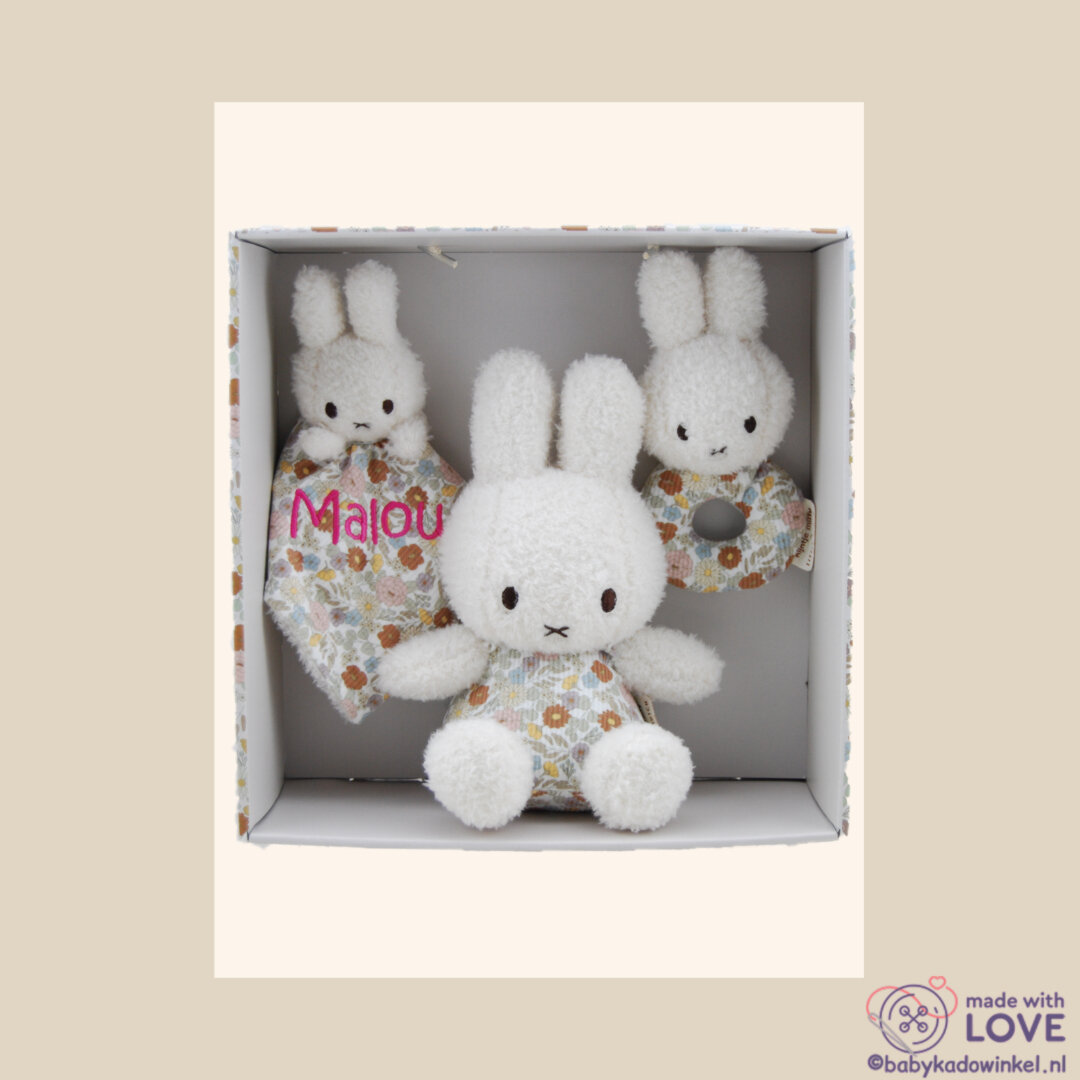 Nijntje Cadeauset Vintage Flowers Kraamcadeau met naam