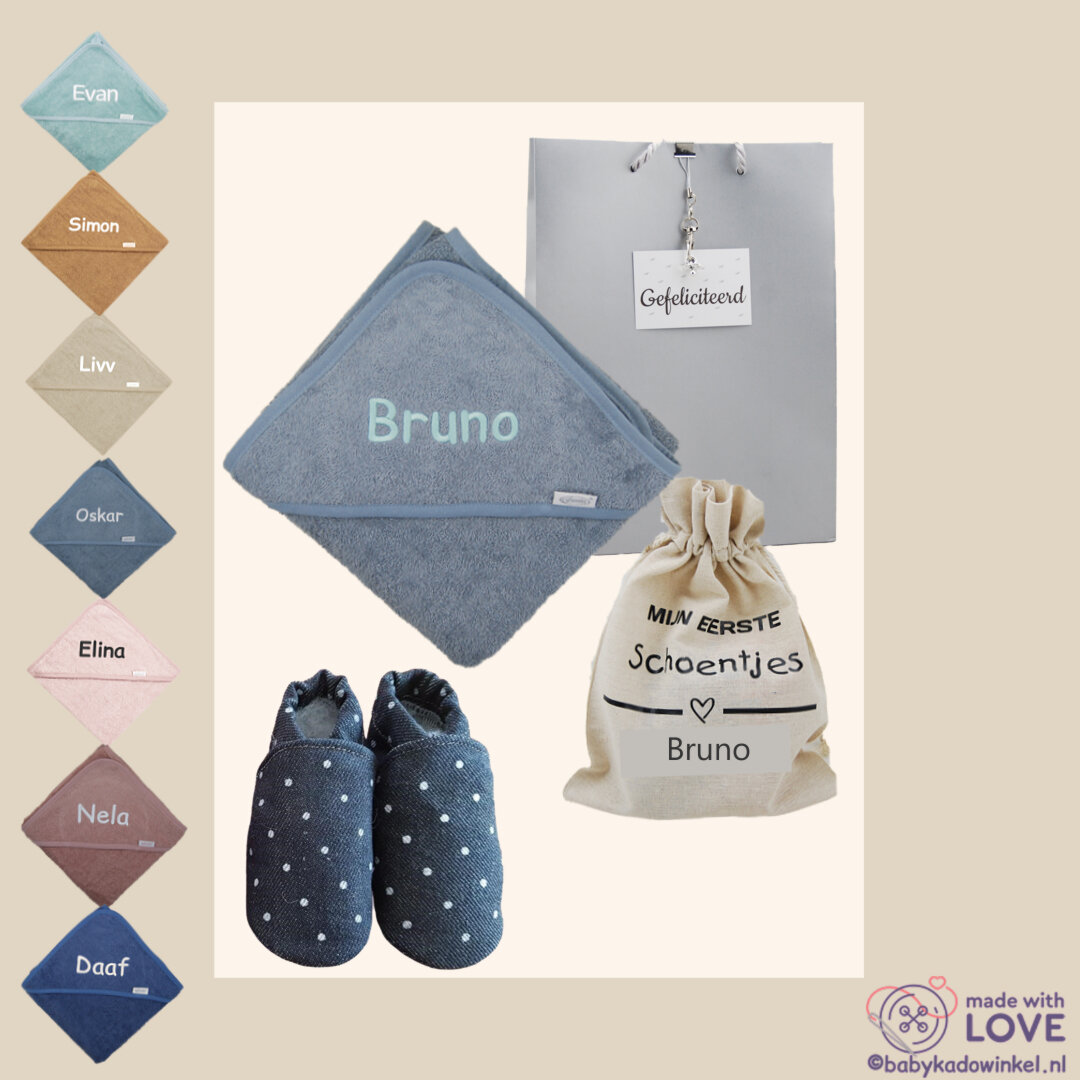 Babyslofjes Baby Dutch Denim Stippen