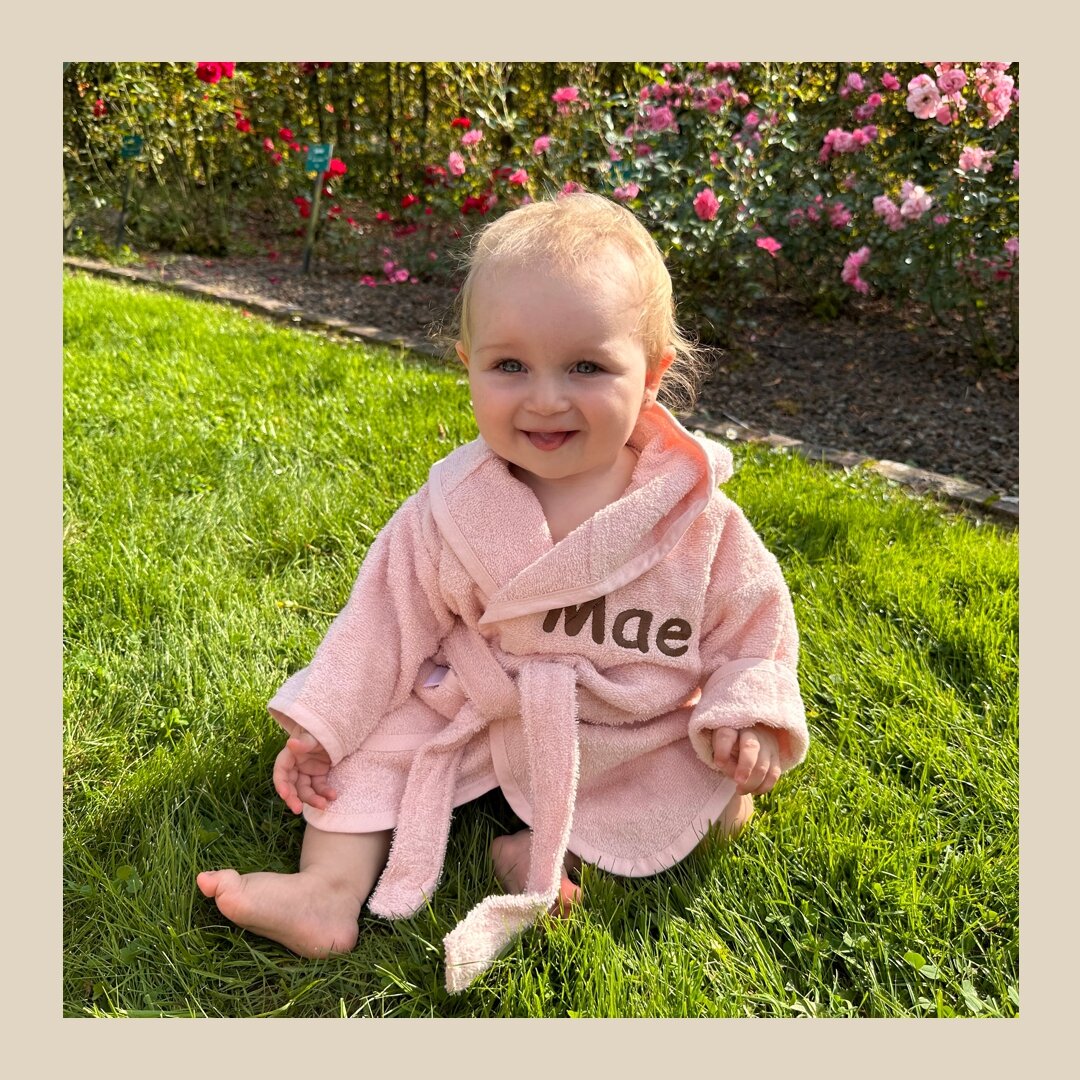 Badjas babyroze met naam