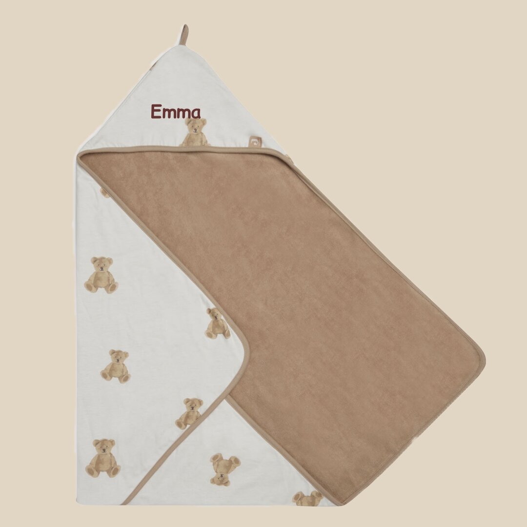 Voorbeeld Wikkeldeken Teddy Bear met naamborduring