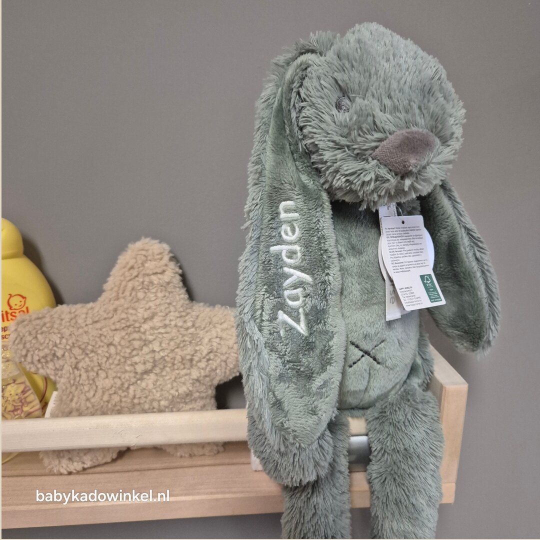 Knuffel Rabbit Richie Stone Green