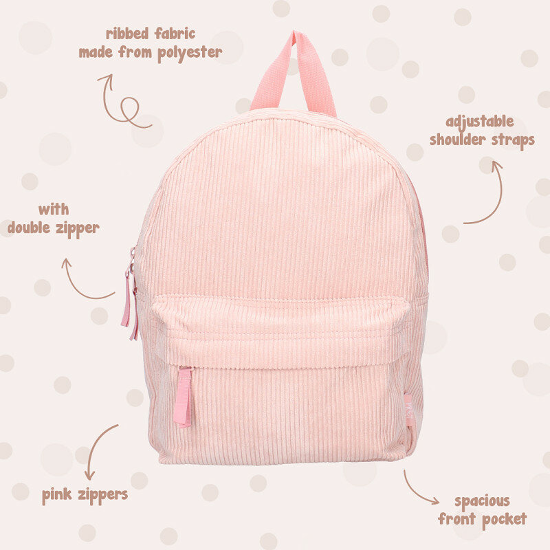 Rugzak rib Pink met naam