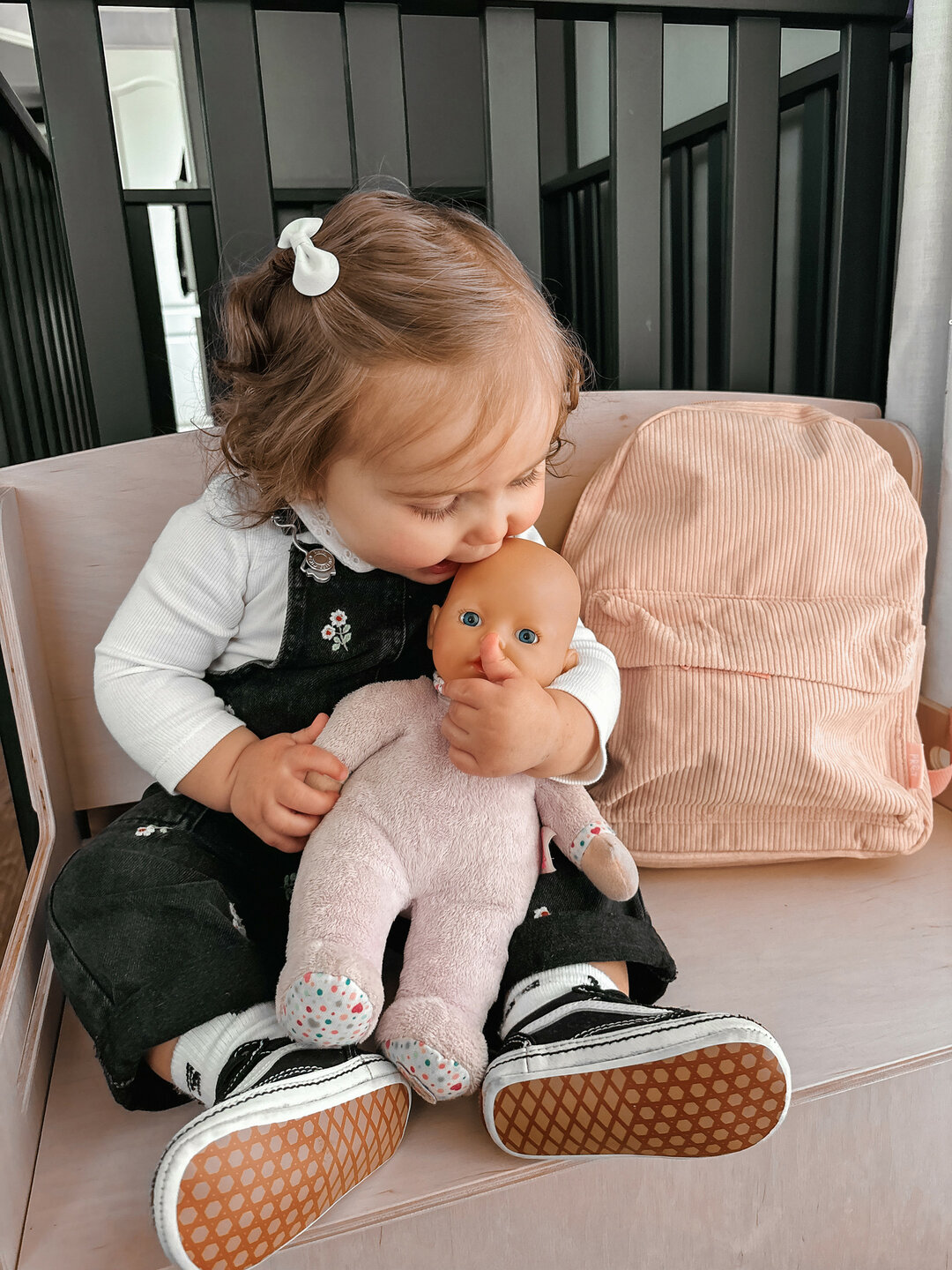 Rugzak rib Pink met naam