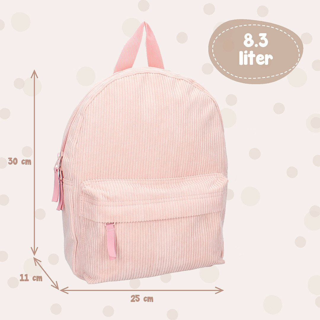 Rugzak rib Pink met naam