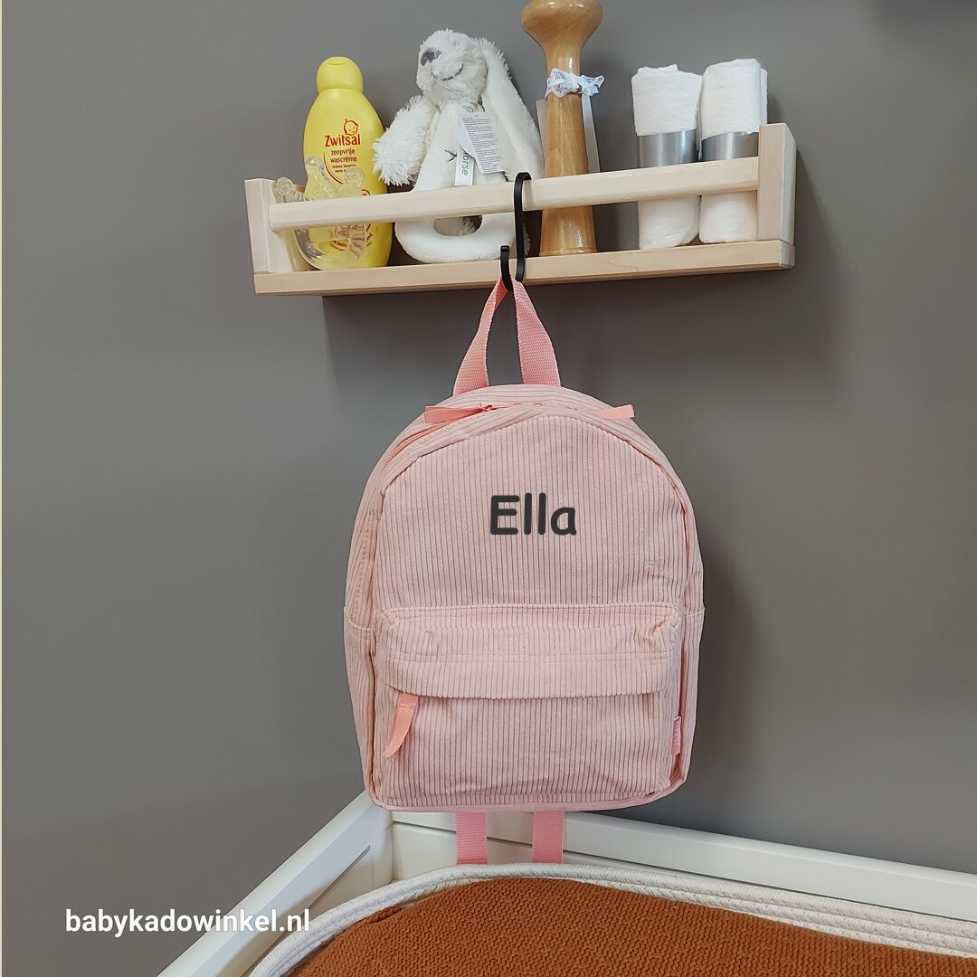 Rugzak rib Pink met naam