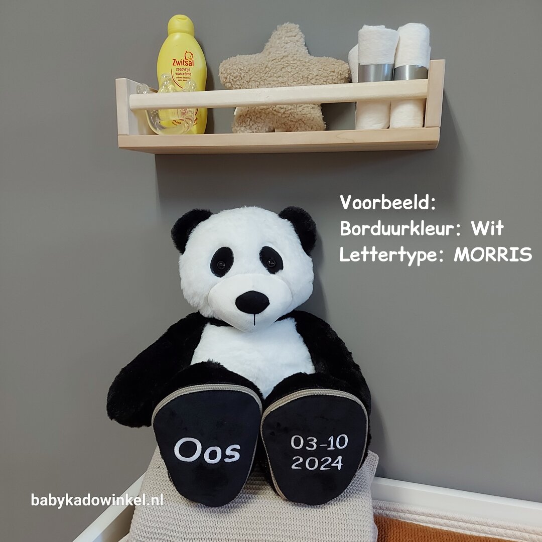 Knuffel Beer Panda met naam en datum