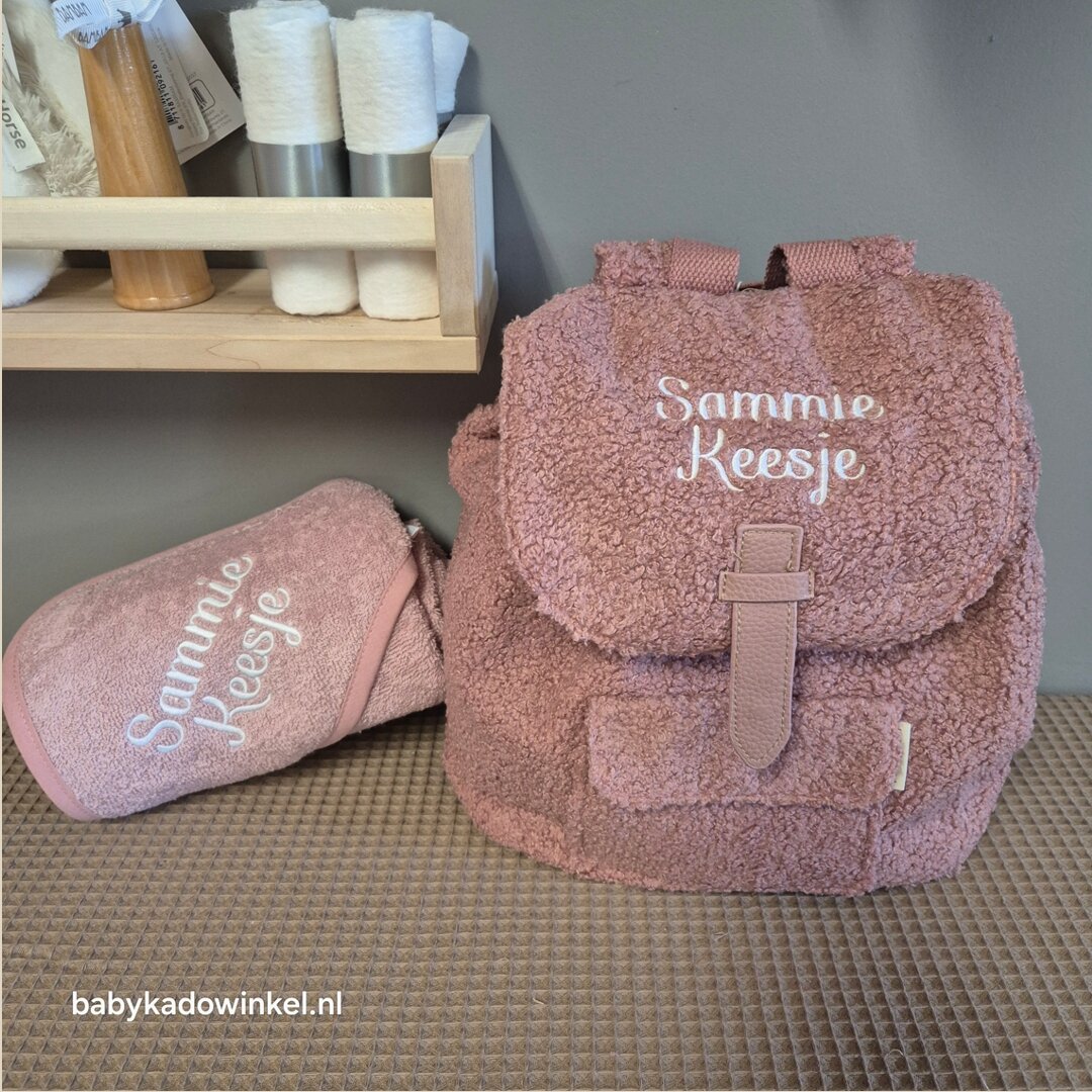 Rugtas babycadeauset Soft Whispers Rugzak Pink