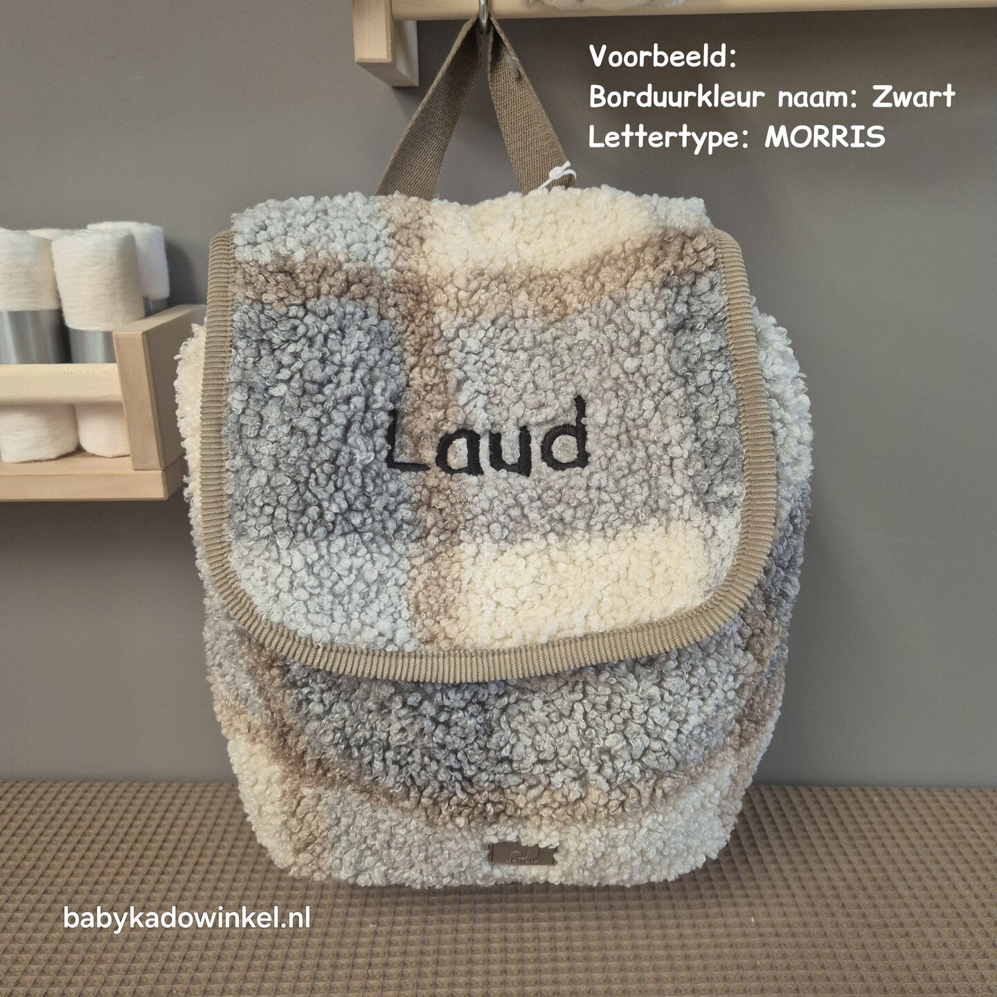 Rugzak Jollein Check Boucle met naam