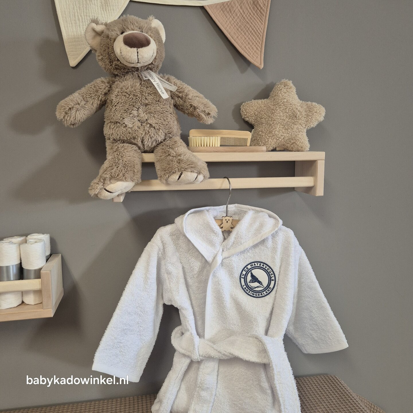 Badjasje Babycadeau met logo