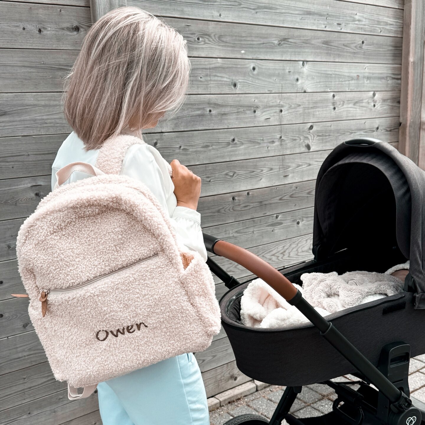 Jollein Babycadeauset Luiertas Rugzak Boucle - Naturel