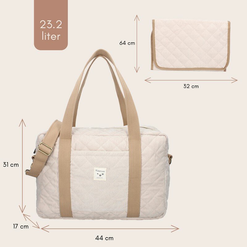 Luiertas Babycadeauset Kidzroom Care Thinking Little Thoughts Beige Rib
