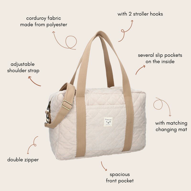 Luiertas Babycadeauset Kidzroom Care Thinking Little Thoughts Beige Rib