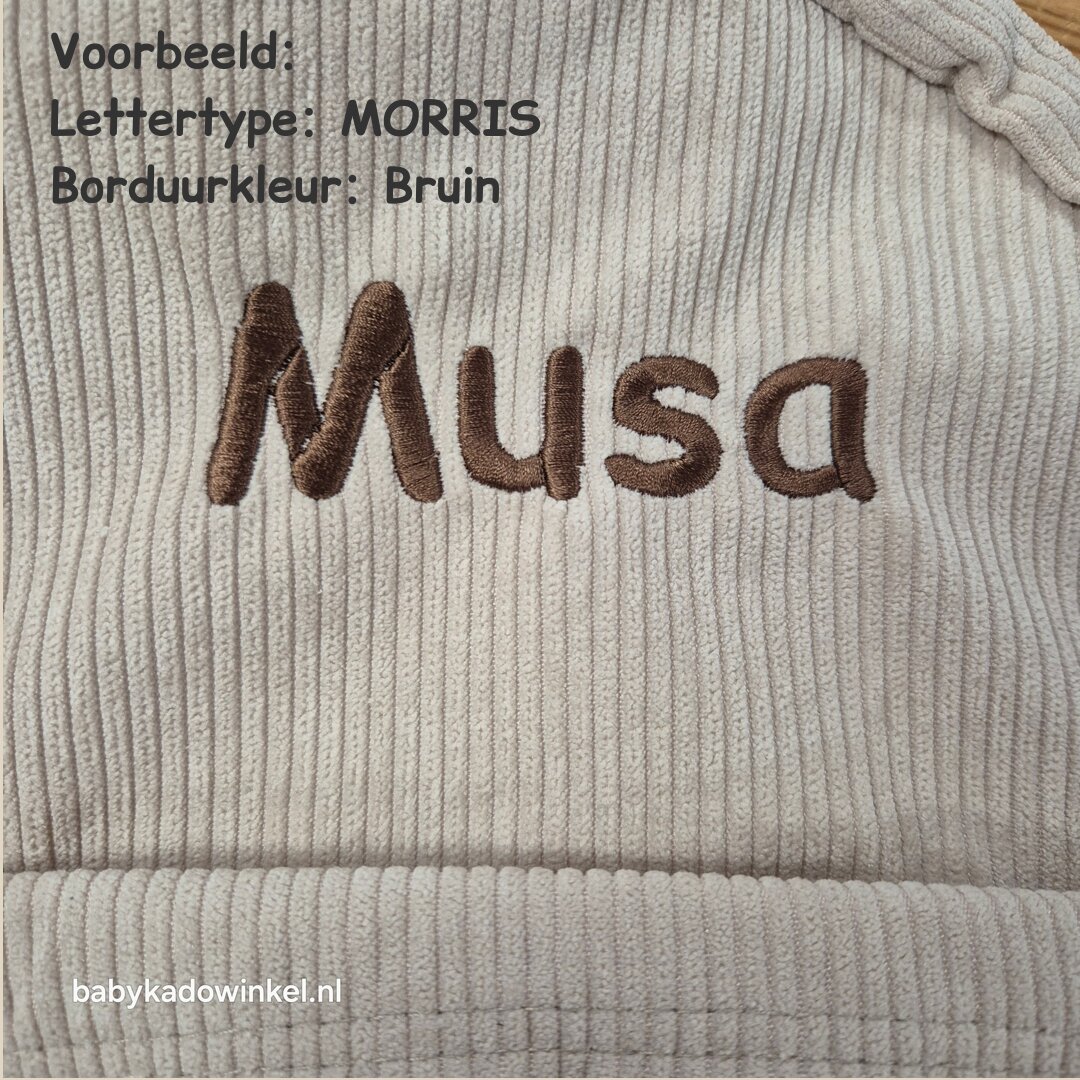 Voorbeeld naamborduring Musa