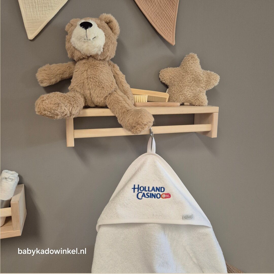Badcape Babycadeau met logo