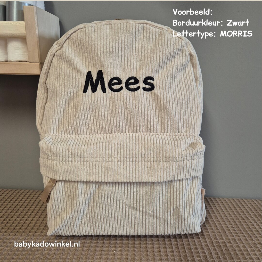 Pr&ecirc;t Rugtas Run Around rib Cream met naam