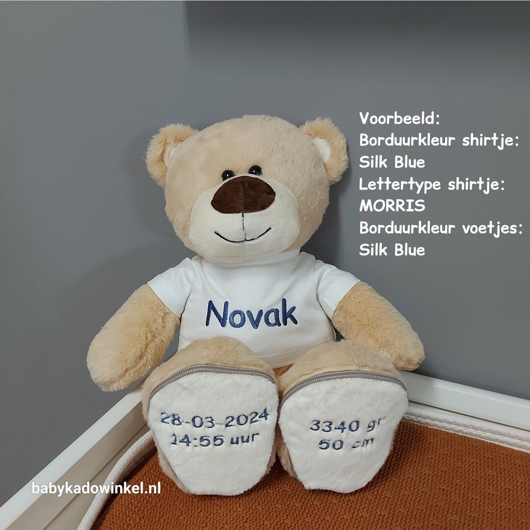 Voorbeeld Knuffel Beer Boris voor Novak