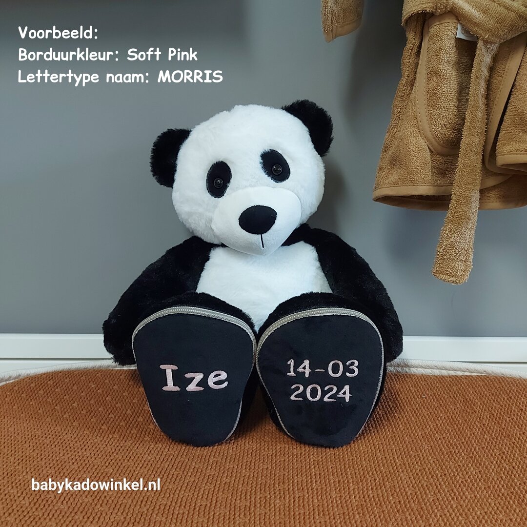 Knuffel Beer Panda met naam en datum Ize