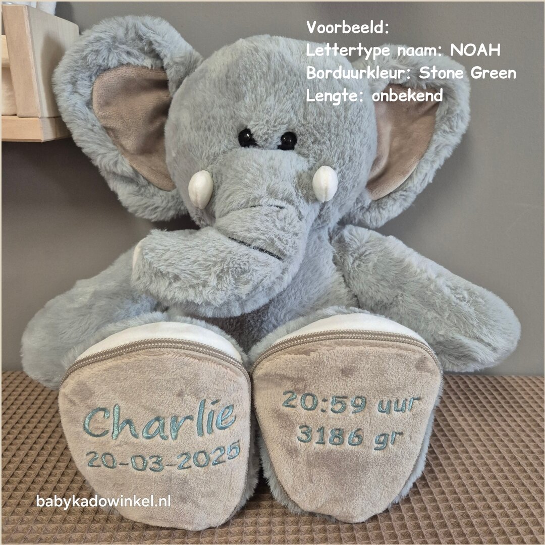 Voorbeeld Knuffel Olifant Luka - Charlie