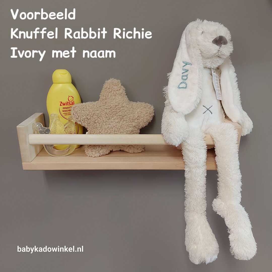 Knuffel Rabbit Richie met naam Ivory Davy