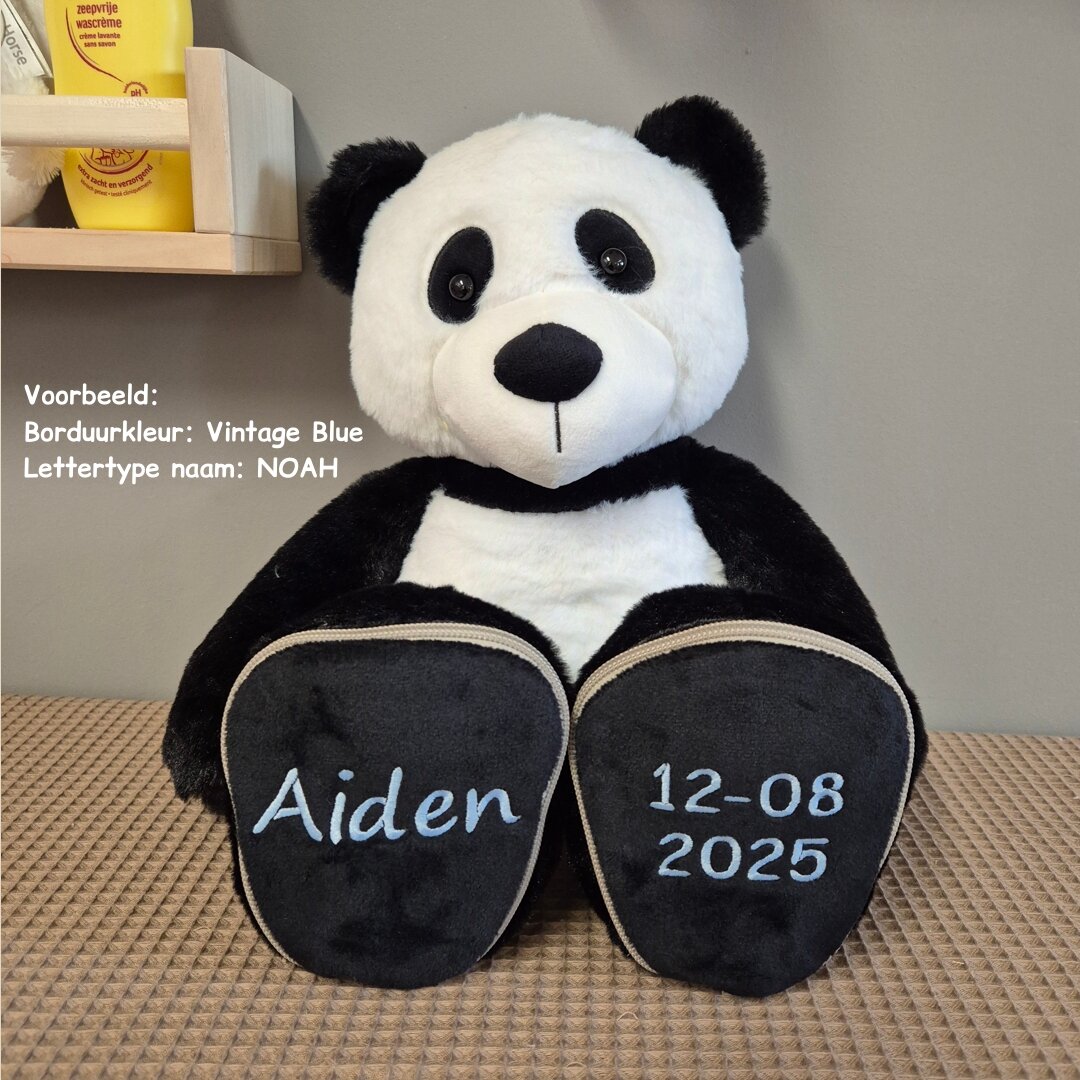 Knuffel Panda met naam Aiden