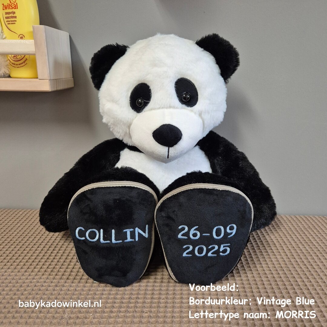 Knuffel Panda met naam Collin