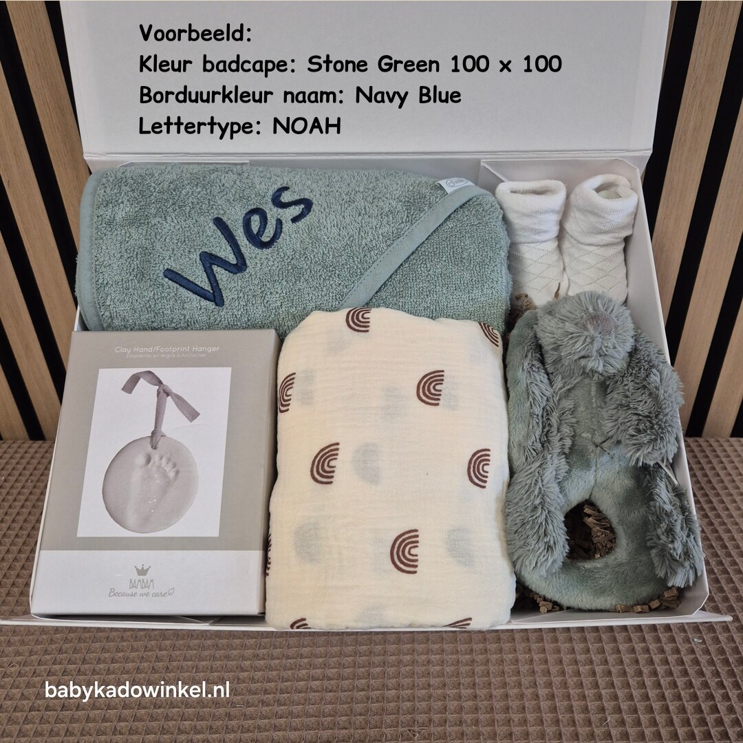 Babygeschenk kraamcadeau met naam Wes