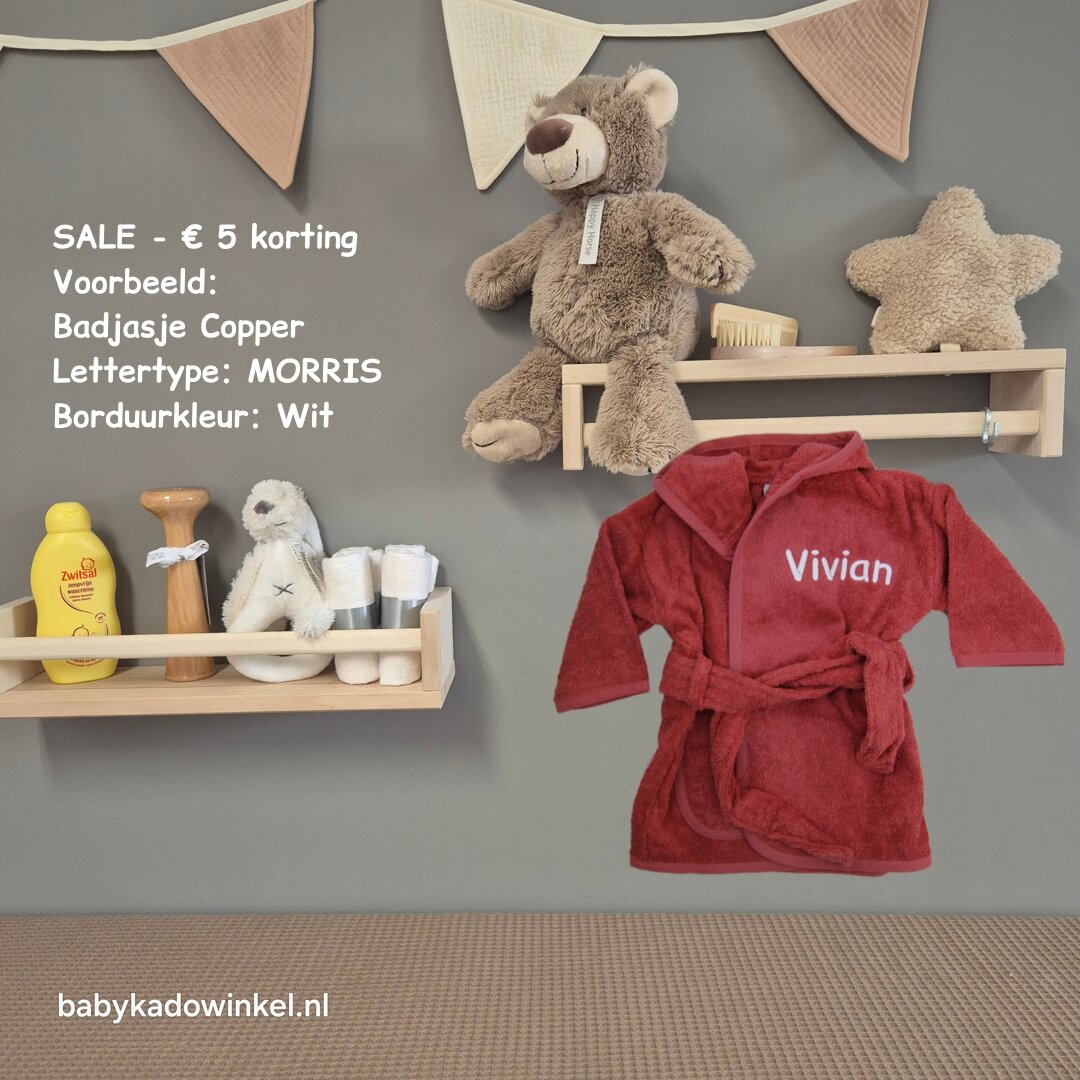 Badjas copper met naam Vivian