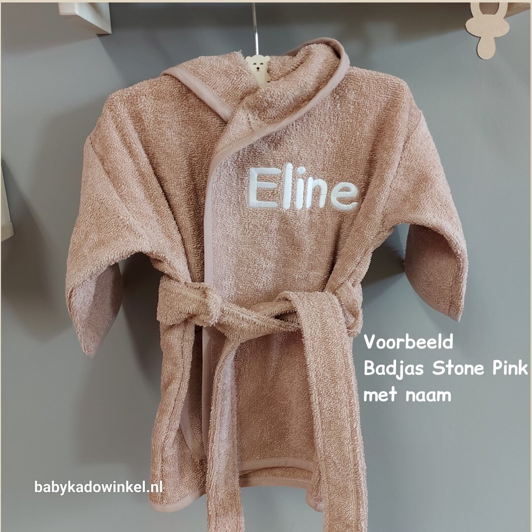 Badjas Pinkstone met naam Eline