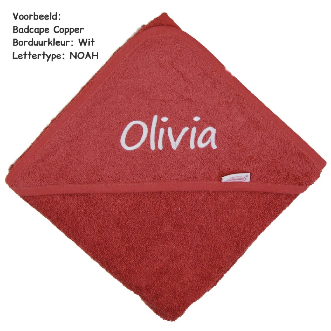 Badcape Copper met naam Olivia