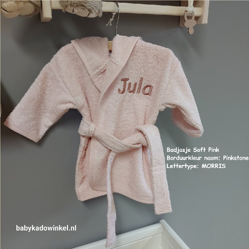 Badjas Soft Pink met naam Jula