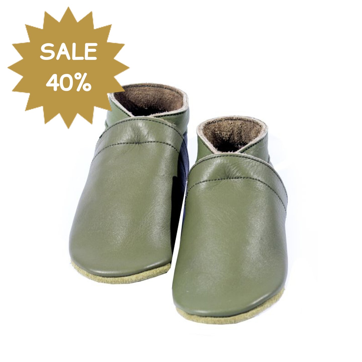 Baby Dutch babyslofjes Effen Olijf XS