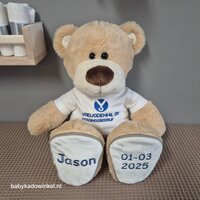 Knuffel Boris Kraamcadeau met logo en naam