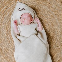 Wikkeldeken Babys Only Cozy Warm Linen met naam Cas