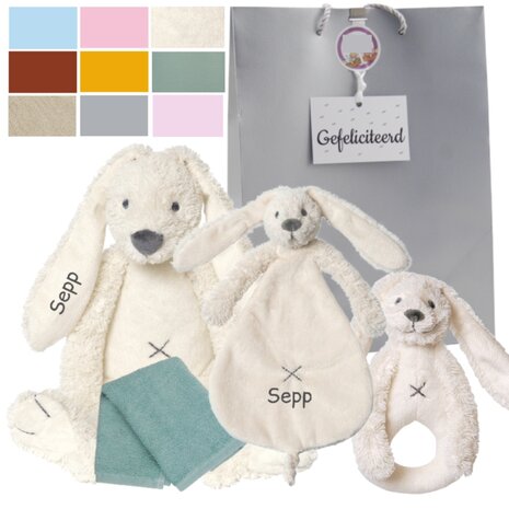 Knuffel Rabbit Richie set met naam