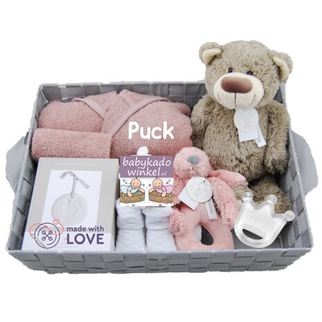 Babymand XXL badjasje stonepink met naam
