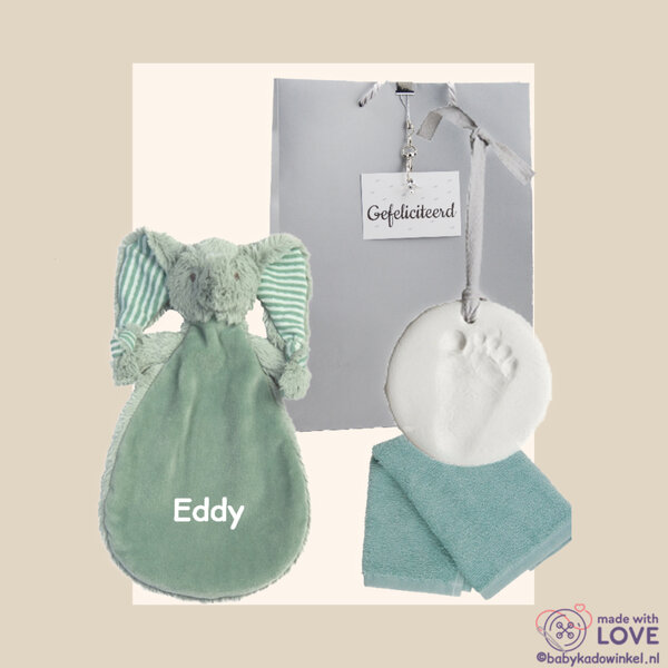 Knuffeldoekje Elephant Eddy Kraamcadeau met naam