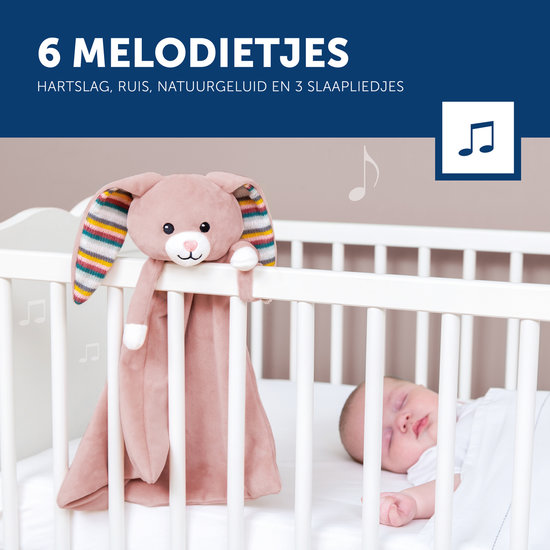 Knuffeldoekje Heartbeat Rabbit Becky Kraamcadeau met naam