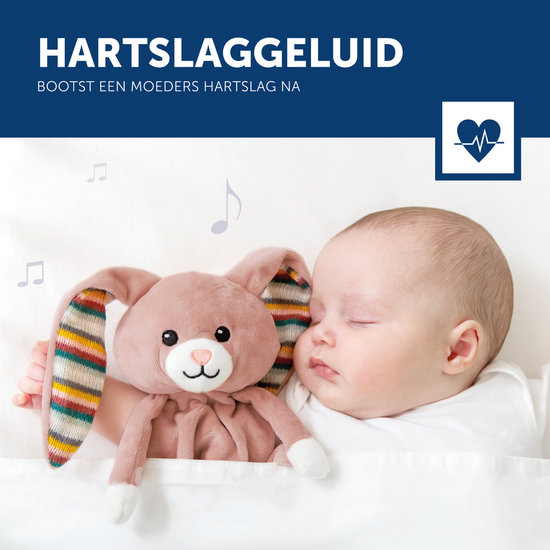 Knuffeldoekje Heartbeat Rabbit Becky Kraamcadeau met naam