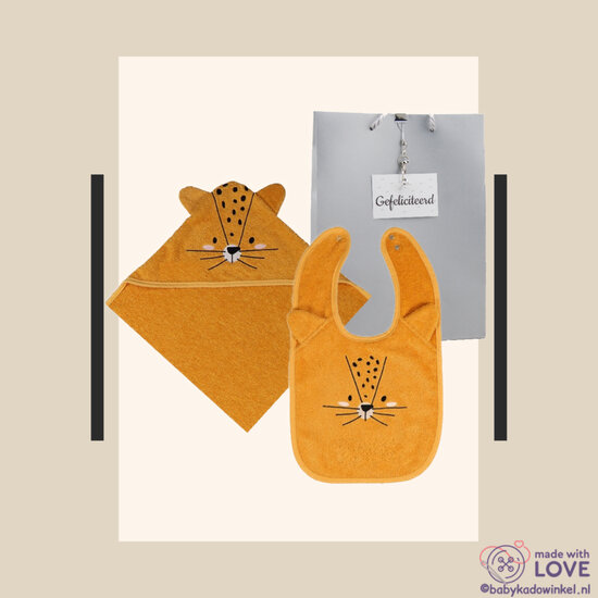 Badcape en Slab Leopard Lenny Babycadeau