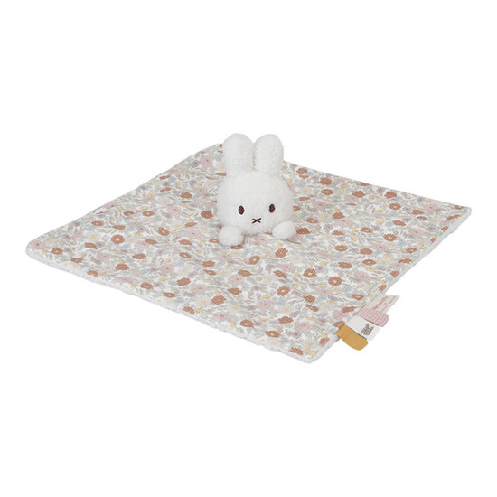 Babycadeaudoosje met nijntje knuffeldoekje vintage flowers met naam