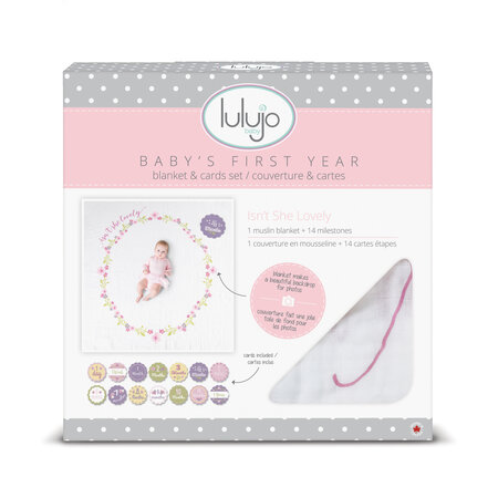 Lulujo Baby's First Year Swaddle & Cards - Isn't she lovely