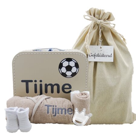 Babykoffertje cream met naam